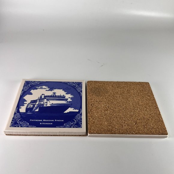 Holland America Line Cruise Ships Ceramic Tiles Souvenir Coasters Lot of 2 - Picture 7 of 9